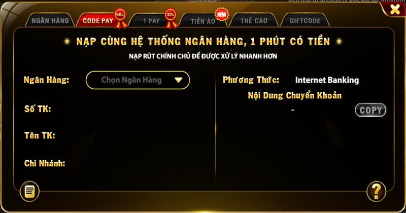 Đa dạng phương thức thanh toán Top88