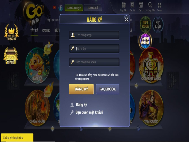 Đăng ký tài khoản game nhanh chóng trên Gowin