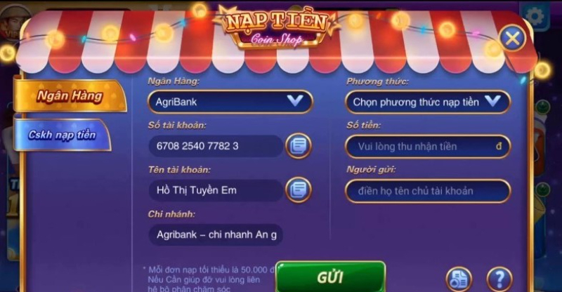 Giao dịch tại cổng game