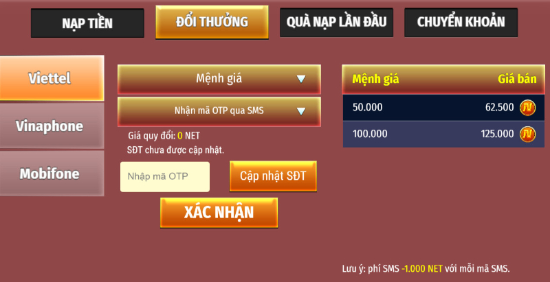 Rút tiền thành công trên Net79