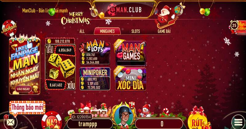 Mini game tại Man Club