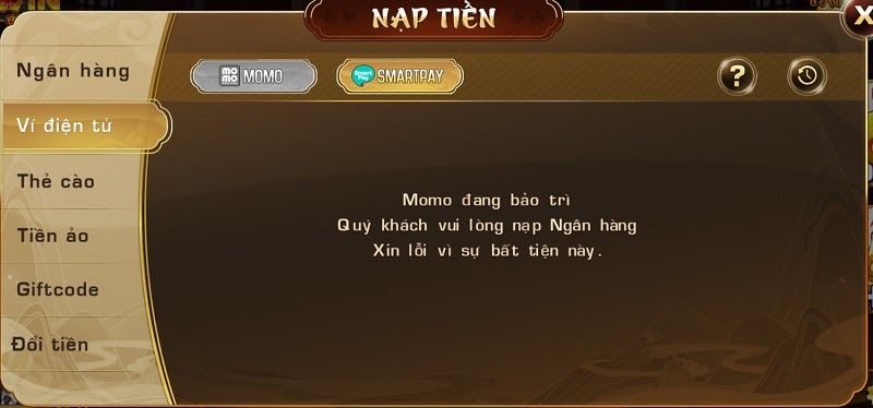 Nạp tiền nhanh chóng bằng ví điện tử