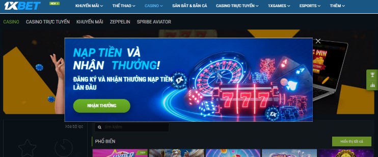 Các loại trò chơi tại 1xBet