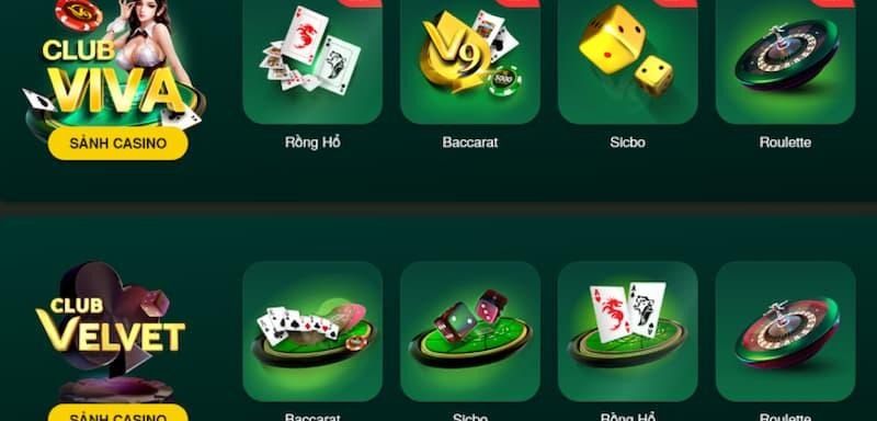 Các loại trò chơi V9Bet