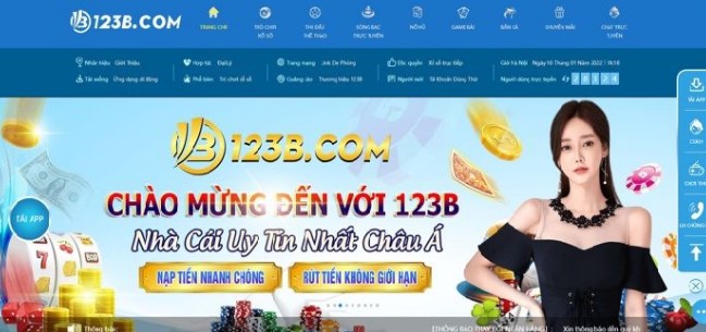 Giao diện tại nhà cái 123B