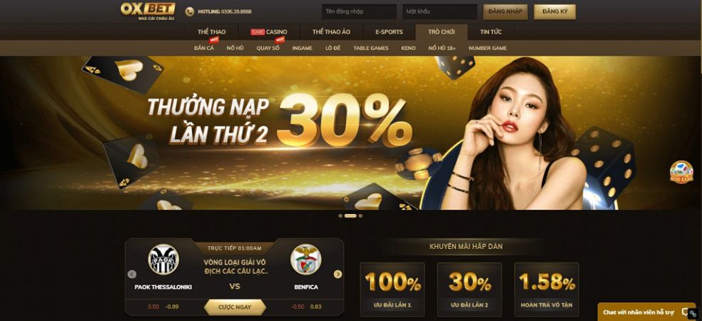 Ưu đãi nạp lần 2 tại Oxbet