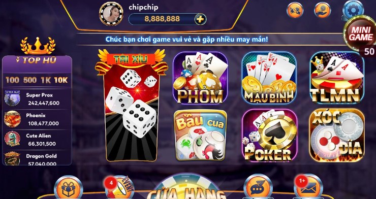 Giao diện game tại nhà cái Sin88