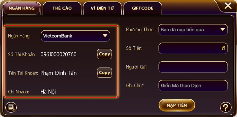 Quy trình giao dịch tại cổng game G365 club