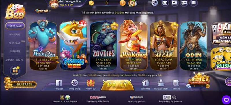 Kho game chất lượng của Bet29 Club