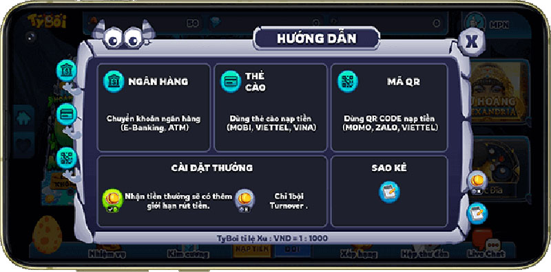 Nạp/rút thuận tiện