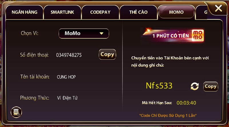 Hướng dẫn nạp tiền Sunwin chỉ trong “nháy mắt”