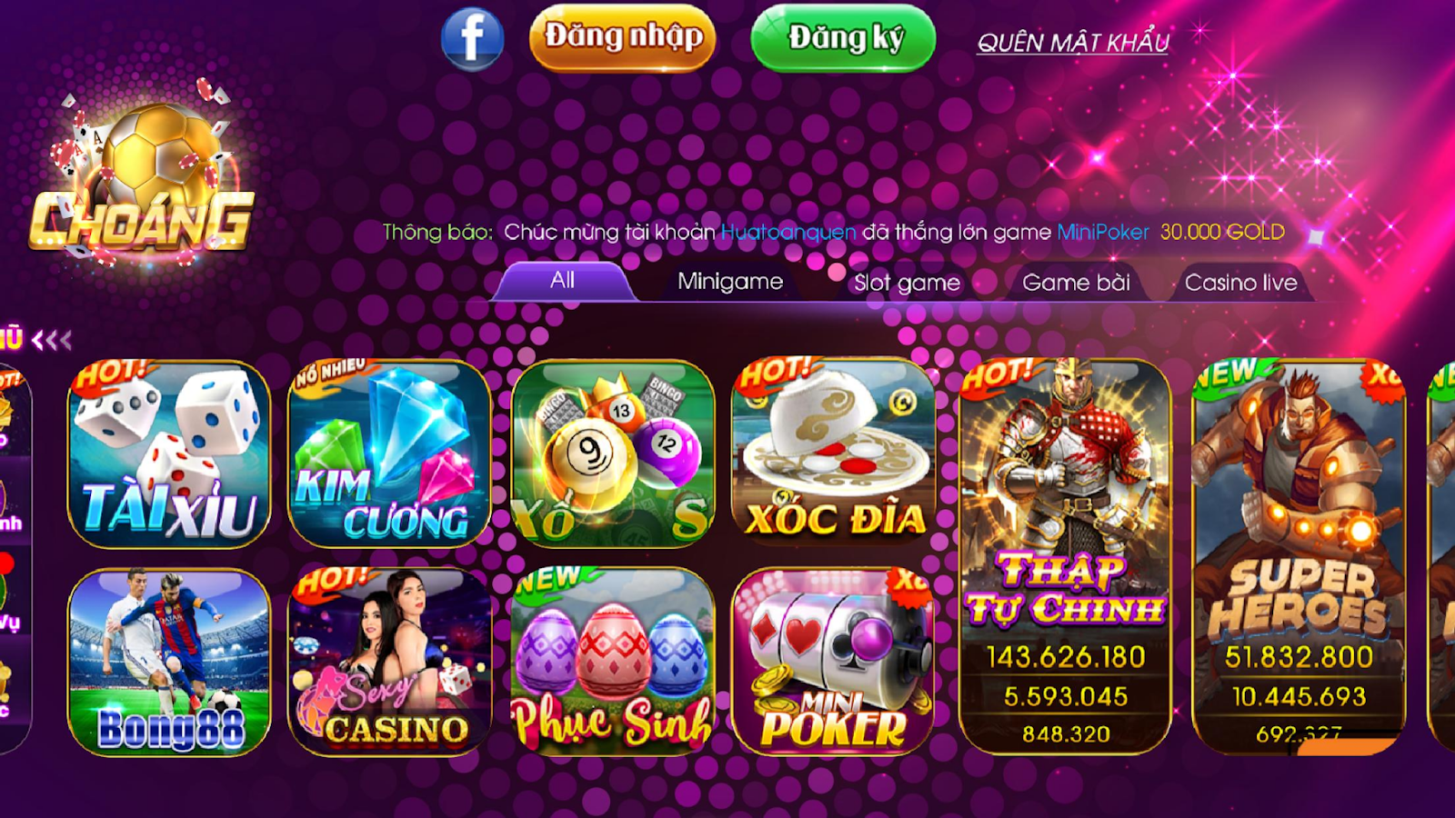 Đa dạng các thể loại game bài 