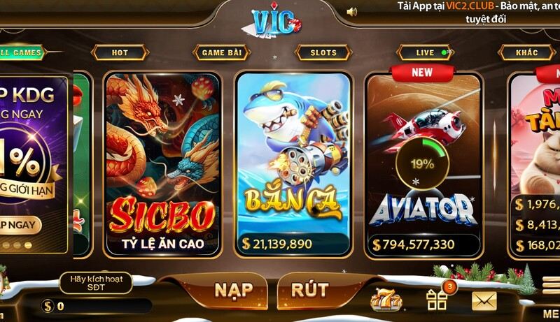 Tổng quan về sảnh game bắn cá Vicclub đổi thưởng